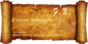 Forrai Nikolett névjegykártya